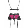 Livco Corsetti Fashion - Nahir Lc 20214 Soutien-Gorge + Culotte + Porte-Jarretelles L/Xl